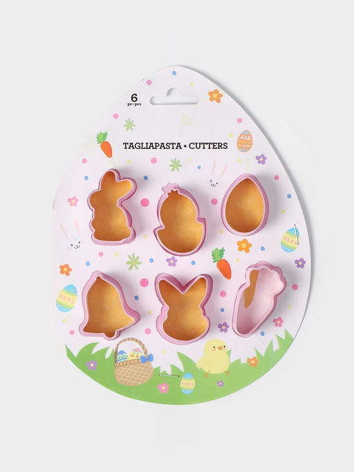 Формы для печенья Доляна «Пасхальный», набор 6 шт., 8×7×2 см, пластик, розовые
