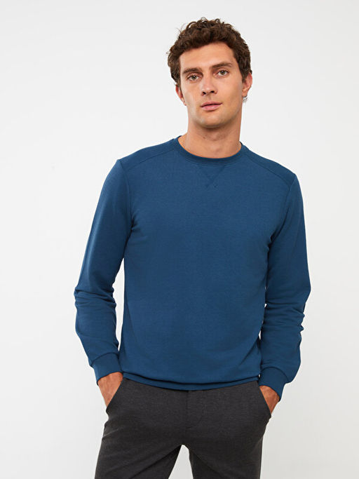 Bisiklet Yaka Uzun Kollu Erkek Sweatshirt - Waikiki фото 2
