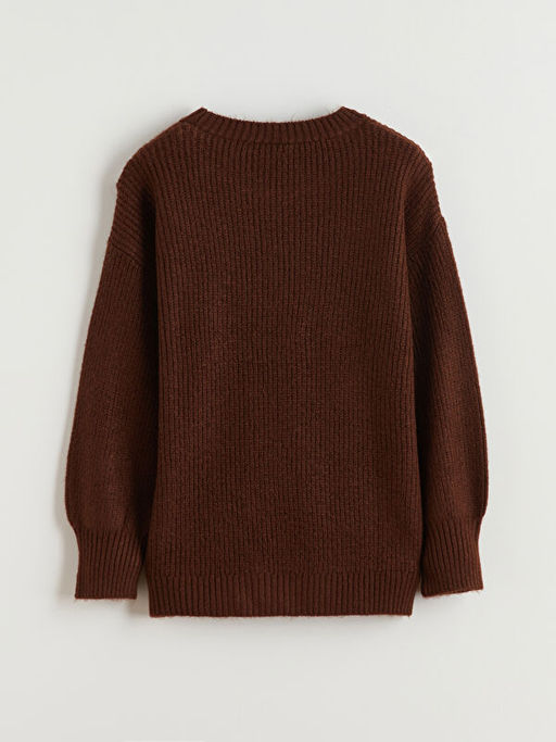 Bisiklet Yaka K?z ?ocuk Triko Kazak