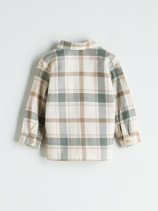 Uzun Kollu Ekose Desenli Erkek Bebek G?mlek