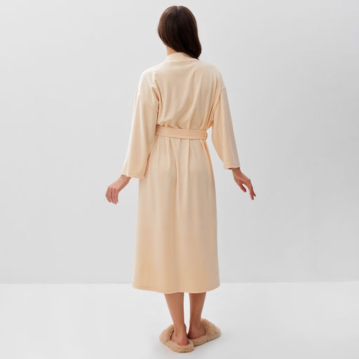 Халат домашний женский KAFTAN Plushy, размер 52-54, молочный