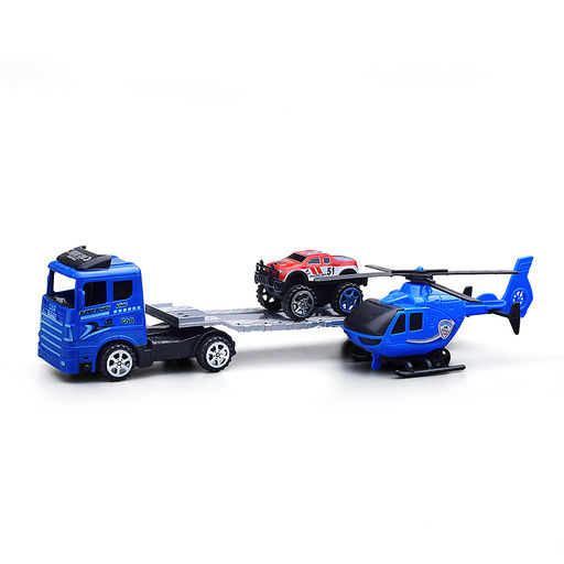 Автовоз, с машинкой и вертолётом, в пакете