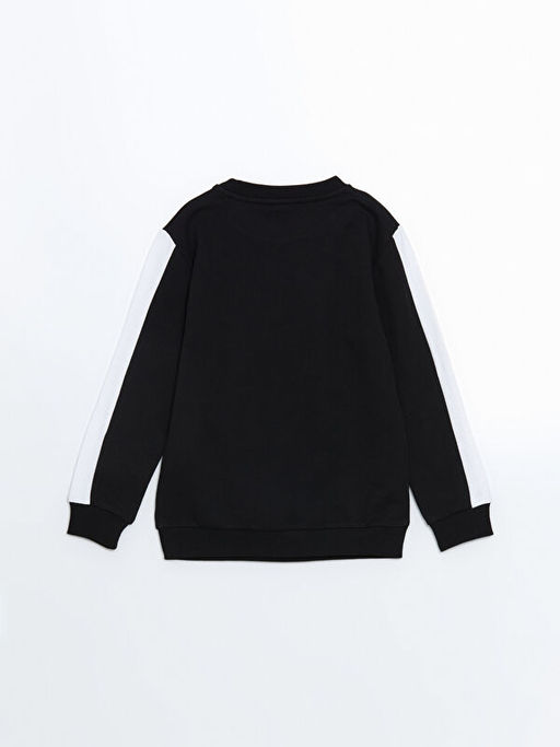 Bisiklet Yaka Be?ikta? Bask?l? Erkek ?ocuk Sweatshirt