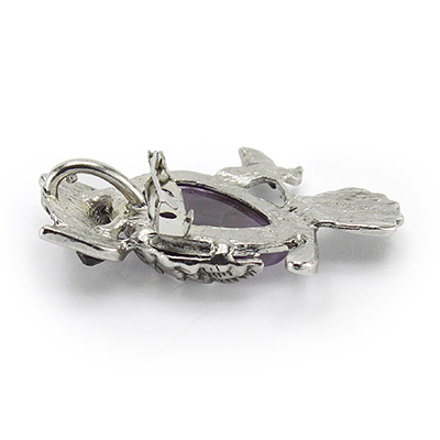 Кулон-Брошь "Сова" аметист