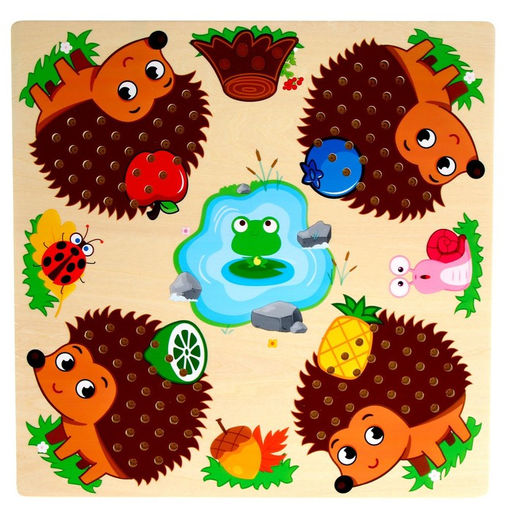 Детская развивающая доска для счёта «Ёжики» 30.5×30.5×1 см