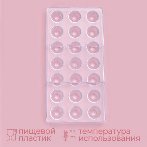 Форма для конфет шоколада KONFINETTA Комильфо, 28?14 см, 21 ячейка, прозрачная  фото 2