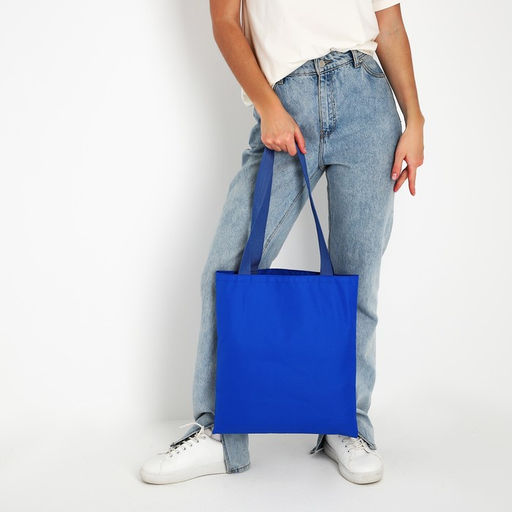 Сумка шопер NAZAMOK, 35х0.5х40 см, отд без молнии, без подклада, синяя  фото 5