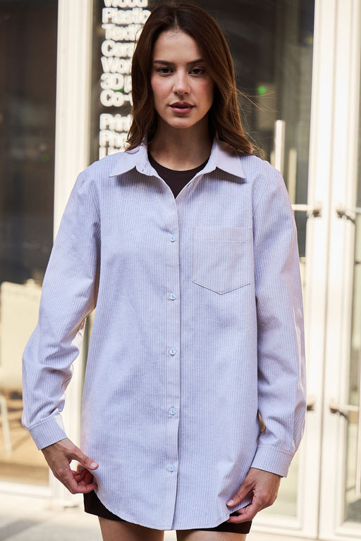 Рубашка оверсайз в полоску хлопковая