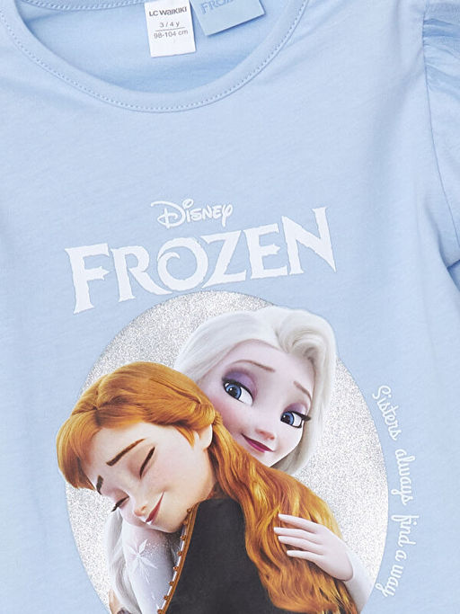 Elsa Bask?l? K?z ?ocuk Bluz ve Tayt 2li