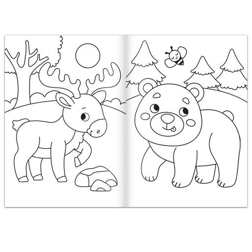 Цена за 3 шт. Раскраска «На лесной полянке», 16 стр., формат А4