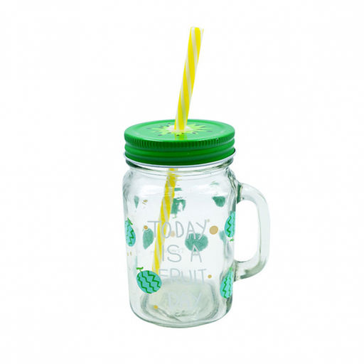 Кружка стекл для смузи 480 мл "Фруктовый микс", арт. 93023