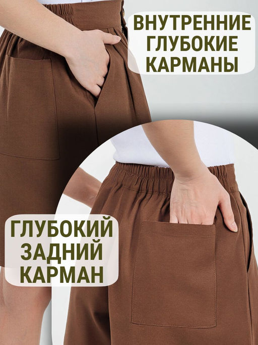 Шорты лен удлиненные