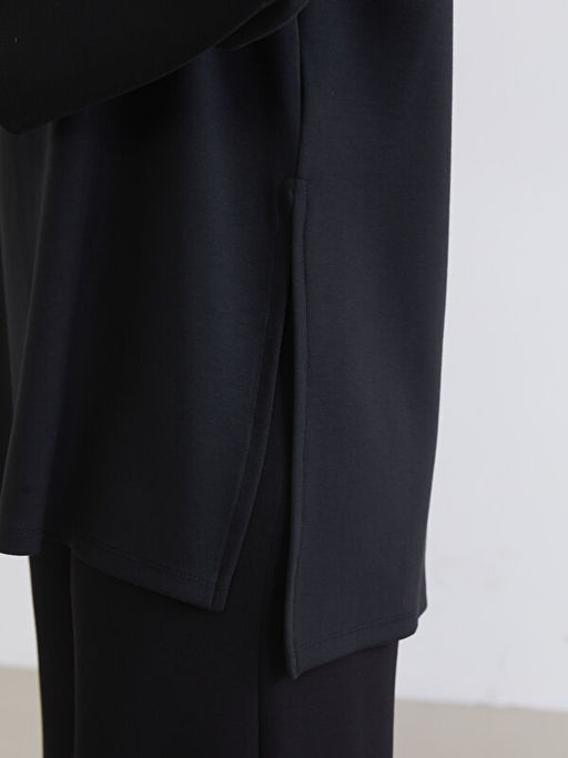 Bisiklet Yaka Oversize Kad?n Sweatshirt Tunik