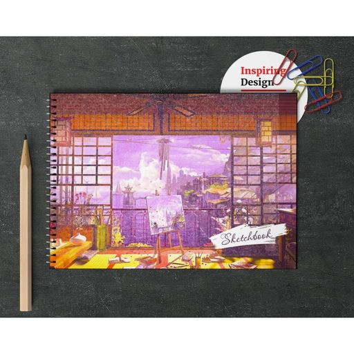 Скетчбук А4, 40 листов на гребне по короткой стороне Картина маслом, обложка мелованный картон, твёрдая подложка, блок 100 г/м - Calligrata фото 6