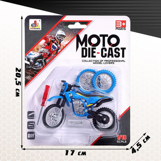 Мотоцикл Эндуро, металлический, со сменными колёсами, 1:18, цвет МИКС - Simaland фото 7