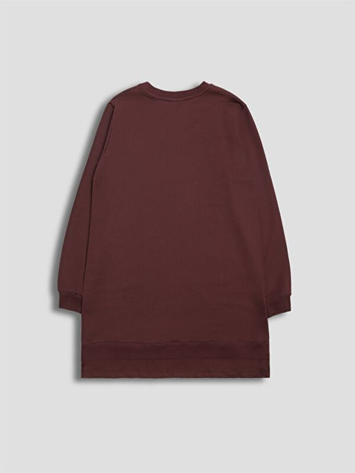 Bisiklet Yaka Bask?l? Kad?n Sweatshirt Tunik