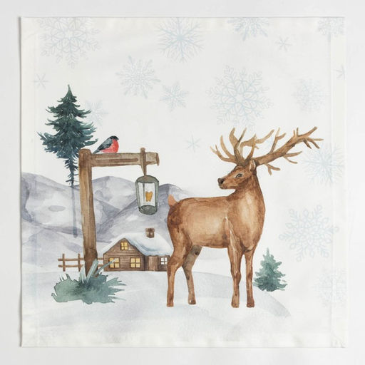 Набор новогодних салфеток Этель Forest animals, 40х40см - 4 шт, хлопок, саржа  фото 7