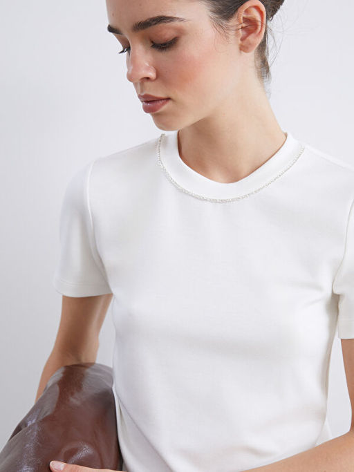 Bisiklet Yaka Ta?l? Bluz