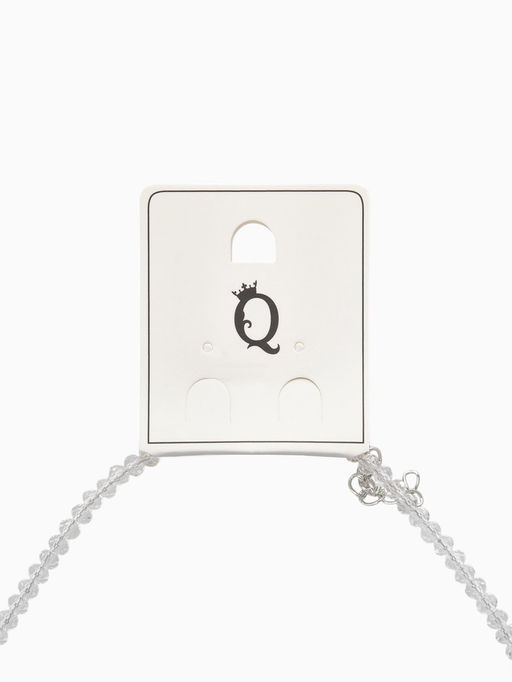 Чокер «Бабочка» хрусталь, белый в серебре, 36 см + 5 см доп, цепочка