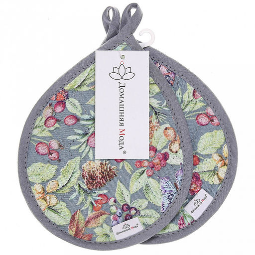 "Marcella" Кухонный комплект: прихватка 20х15,5см "Капелька" - 2шт, хлопок "Премиум" 191г/м2 - хлопок 100%, наполнитель - ватин 280гр/м2, "Домашняя мода" (Россия)