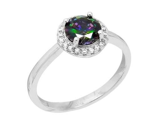 Кольцо из серебра мистик кварц, МЦВ994мк