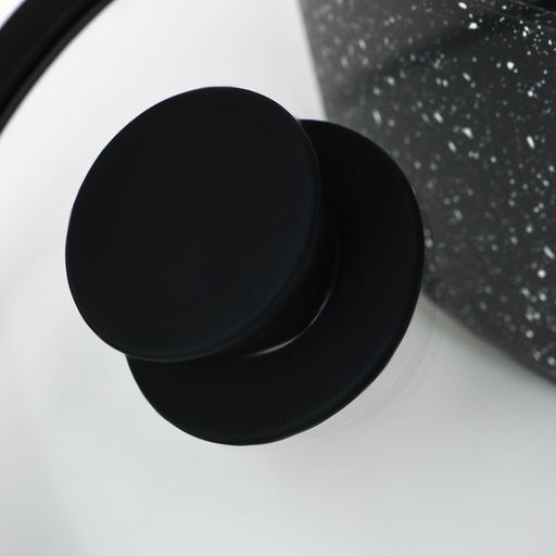 Крышка Magistro, d=18 см, со сливом, с силиконовым ободком и ручкой, жаропрочное стекло