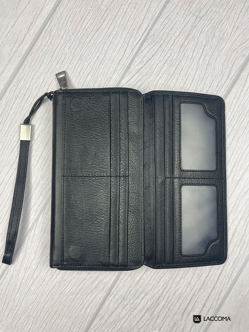 LACCOMA клатч 1-162-98-черный натуральная кожа полиэстер