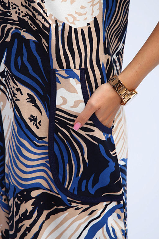 Халат женский на молнии с карманами (01057, синий) - Плиона фото 19