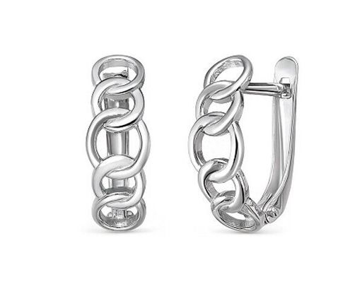 Серьги из серебра без вставки, В10-1213
