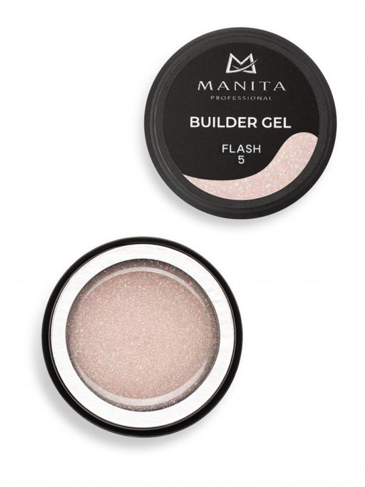 Manita Professional Гель моделирующий для ногтей с хлопьями юки / Builder Gel Flash №05, 15 мл  фото 4