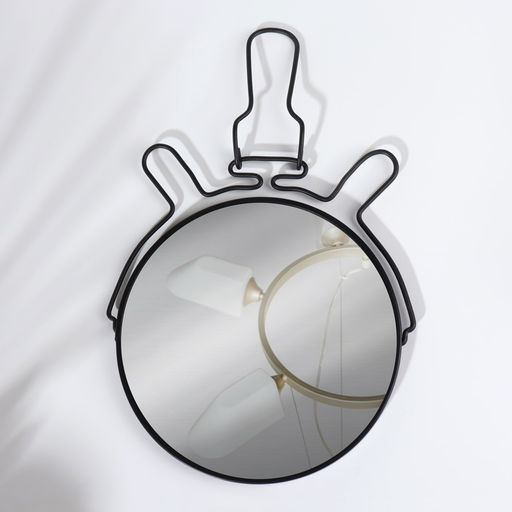 Зеркало настольное - подвесное, двустороннее, с увеличением х2, d зеркальной поверхности 16.2 см, чёрное