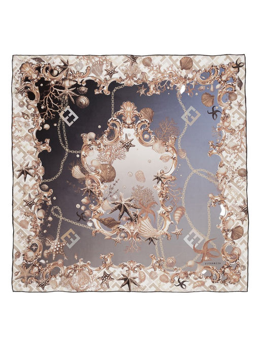 Платок жен. шелк 90х90 E03-8449-19 - Eleganzza фото 3