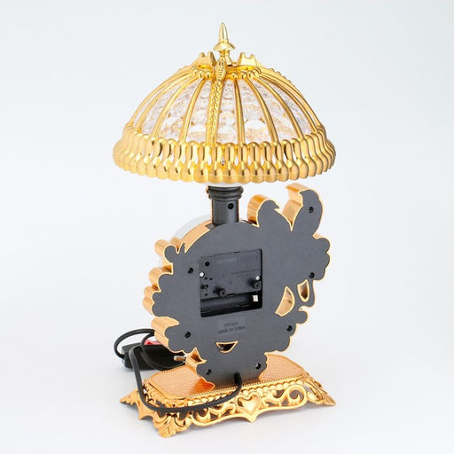 Часы настольные "Каминные. Попугаи", светильник, будильник, E14, 60 Вт, 16×31 см