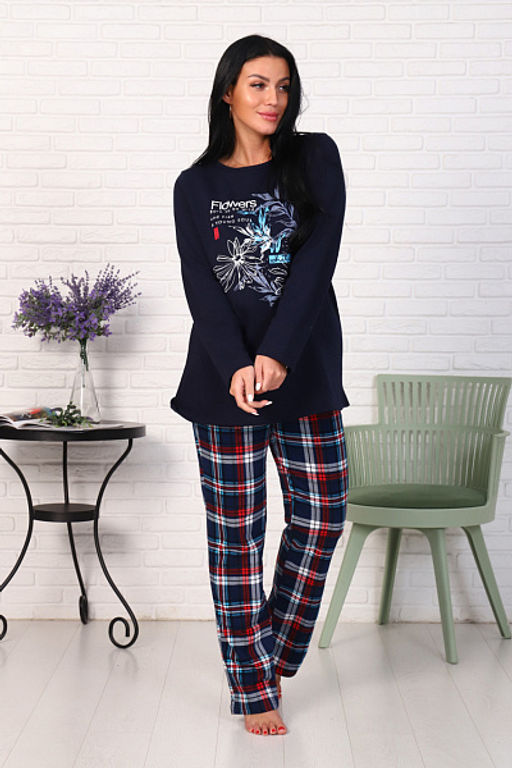 Костюм с брюками, футер с начесом, Flowers (876-1) - Плиона фото 6