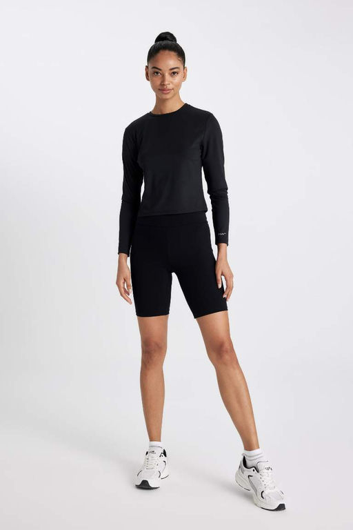 DeFactoFit Облегающая футболка с круглым вырезом и принтом в стиле спортсмен с длинными рукавами  фото 2