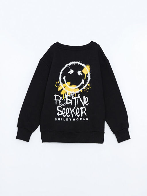 Bisiklet Yaka SmileyWorld Bask?l? Erkek ?ocuk Sweatshirt - Waikiki фото 2