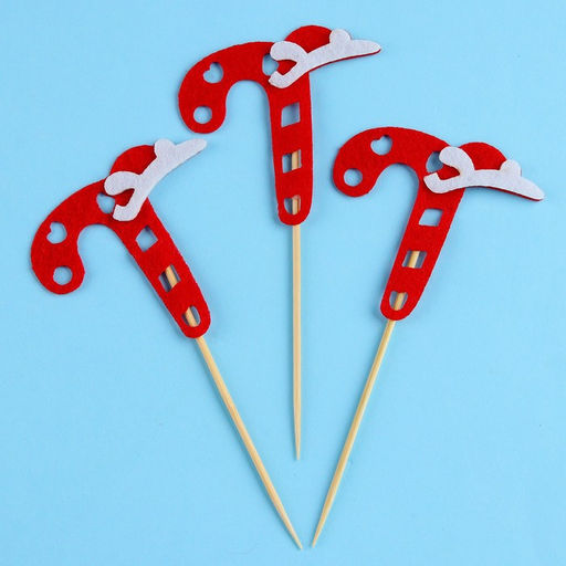 Цена за 5 шт. Шпажки для канапе новогодние Карамелька, набор 3 шт.