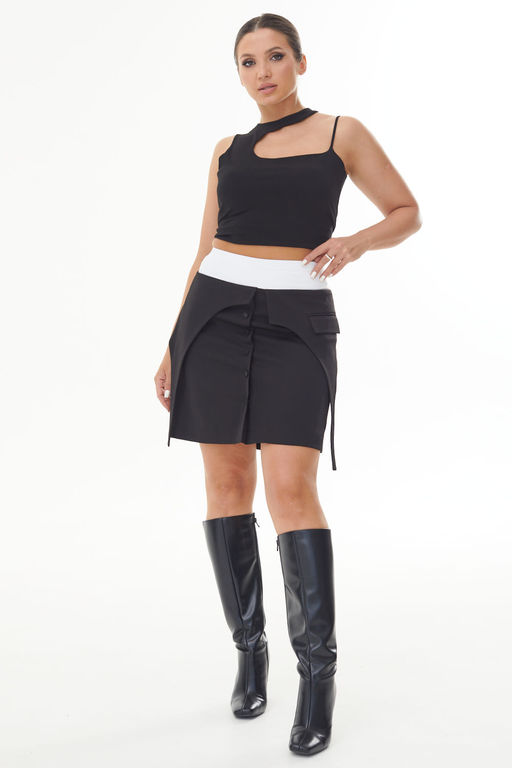 Юбка AURA 5035-164 черный +белый  фото 4