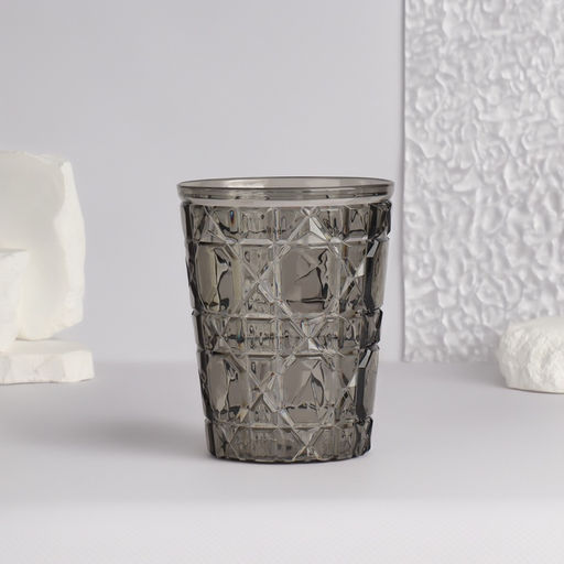 Цена за 2 шт. Подставка для хранения косметики «Хрусталь», d=8.5×11 см, прозрачная, чёрная