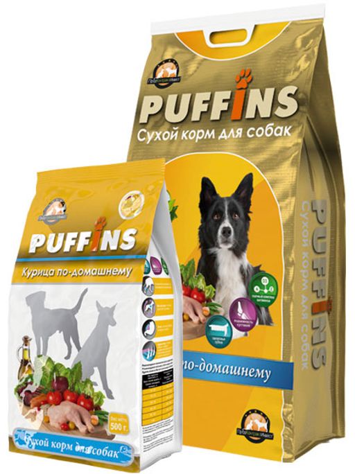 Puffins сухой корм д\соб. 15 кг Курица по-домашнем 4610003546229