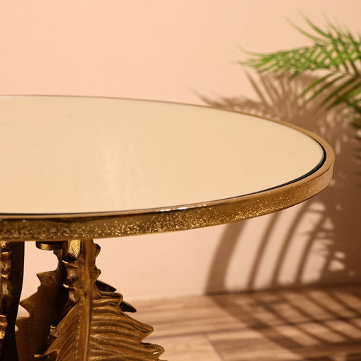 Столик кофейный, 46×46×52 см, алюминий, стекло