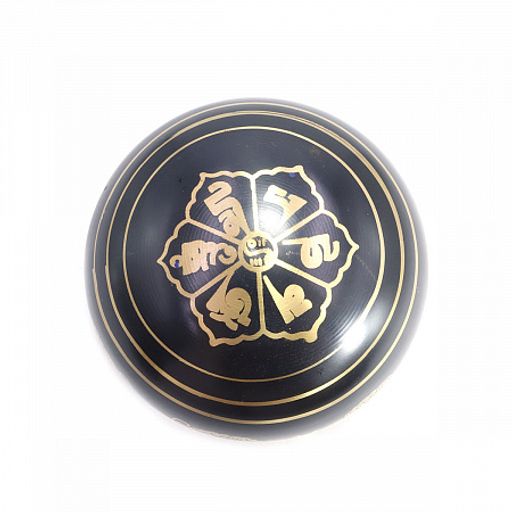 Чаша поющая с золотыми символами Стопы 5 металлов от 600гр до 750гр