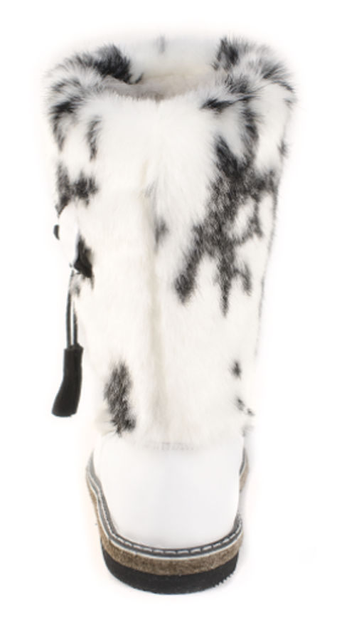 Унты женские на войлоке белые, бело-черный мех - Roshva фото 4