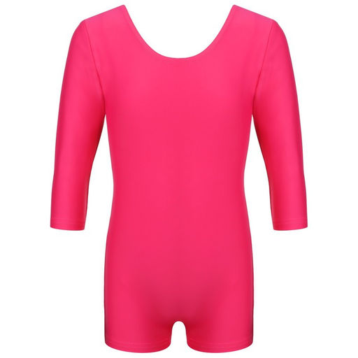 Купальник гимнастический Grace Dance, с шортами, с рукавом 3/4, р. 28, цвет малина  фото 9
