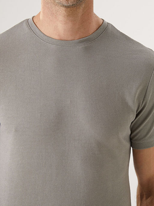 Bisiklet Yaka K?sa Kollu Erkek Dokulu Ti??rt