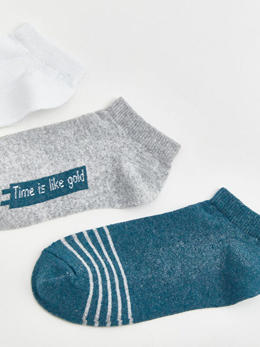 Erkek ?ocuk Desenli Patik ?orap 3l?