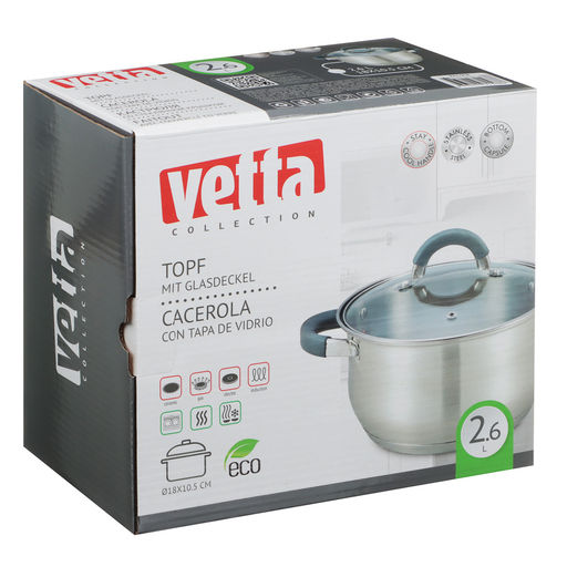 Кастрюля VETTA "Вена" 18*10,5 см 2,6 л с кр. индукция арт. 822-054
