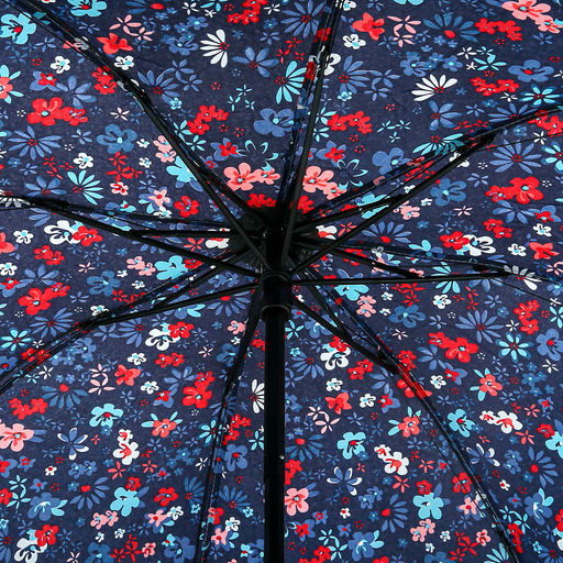 Зонт механический Марта Незабудки ткань эпонж (полиэстер), 8 лучей, д/купола 96см, 3 сложения, 24см в сложенном виде, обрезиненная ручка, 275гр (Китай) - Домашняя мода фото 5
