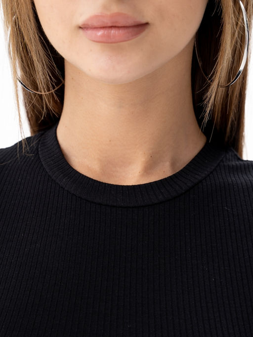 Кроп-топ в рубчиквискоза 95%, лайкра 5%,черный - Binita фото 6