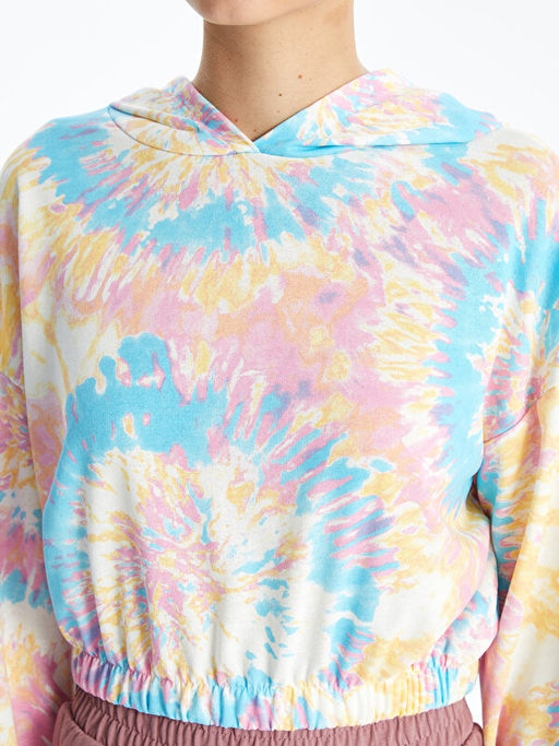 Batik Desenli Uzun Kollu Oversize Kad?n Hoodie